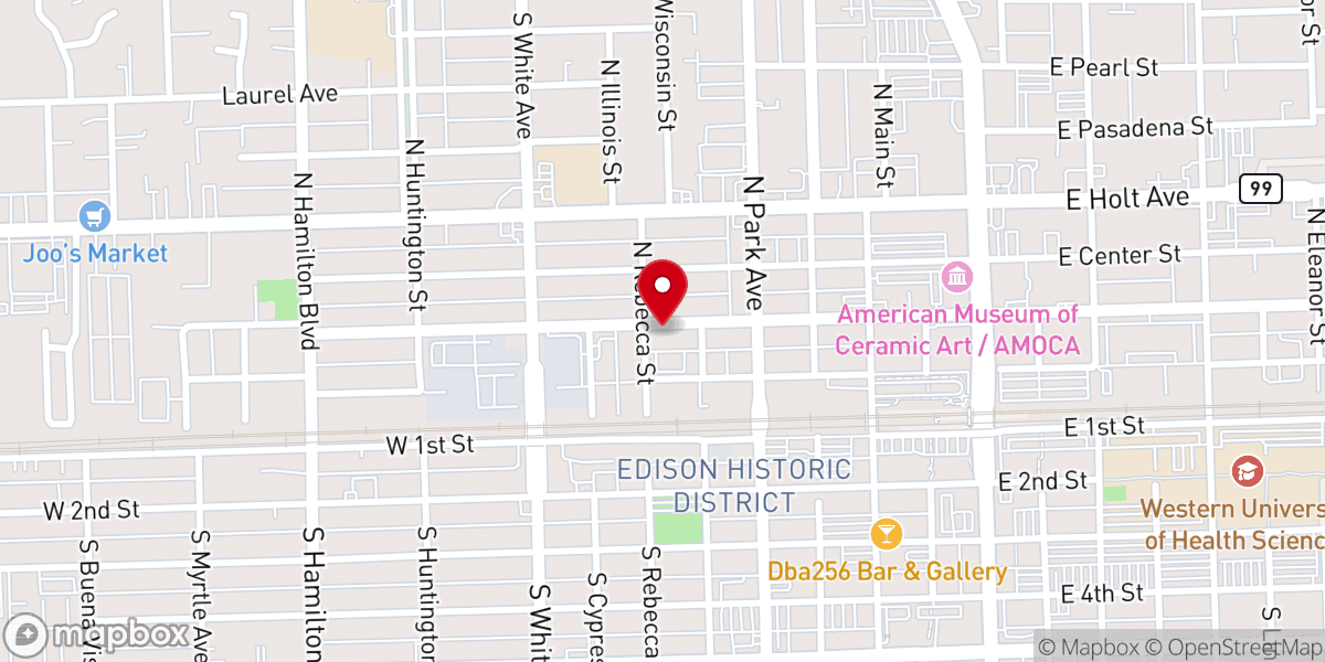 Map showing location of Pomona Four Square Gospel Church