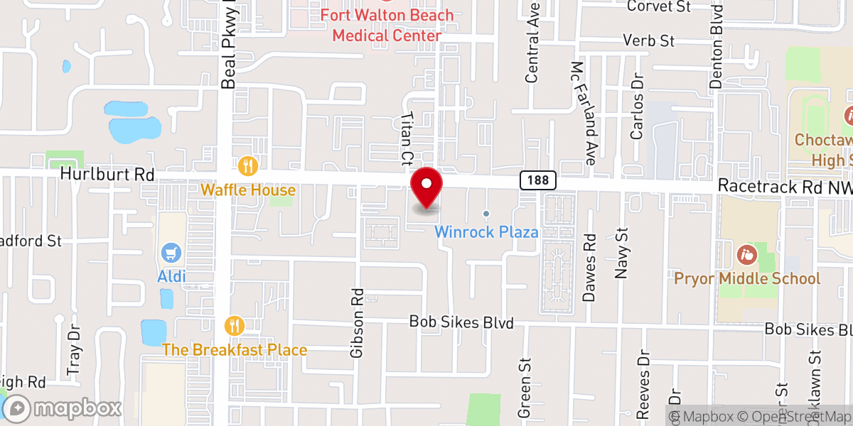Map showing location of Trinity United Methodist Church