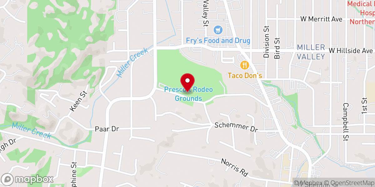 Map showing location of Prescott Frontier Days, Inc. - World's Oldest Rodeo