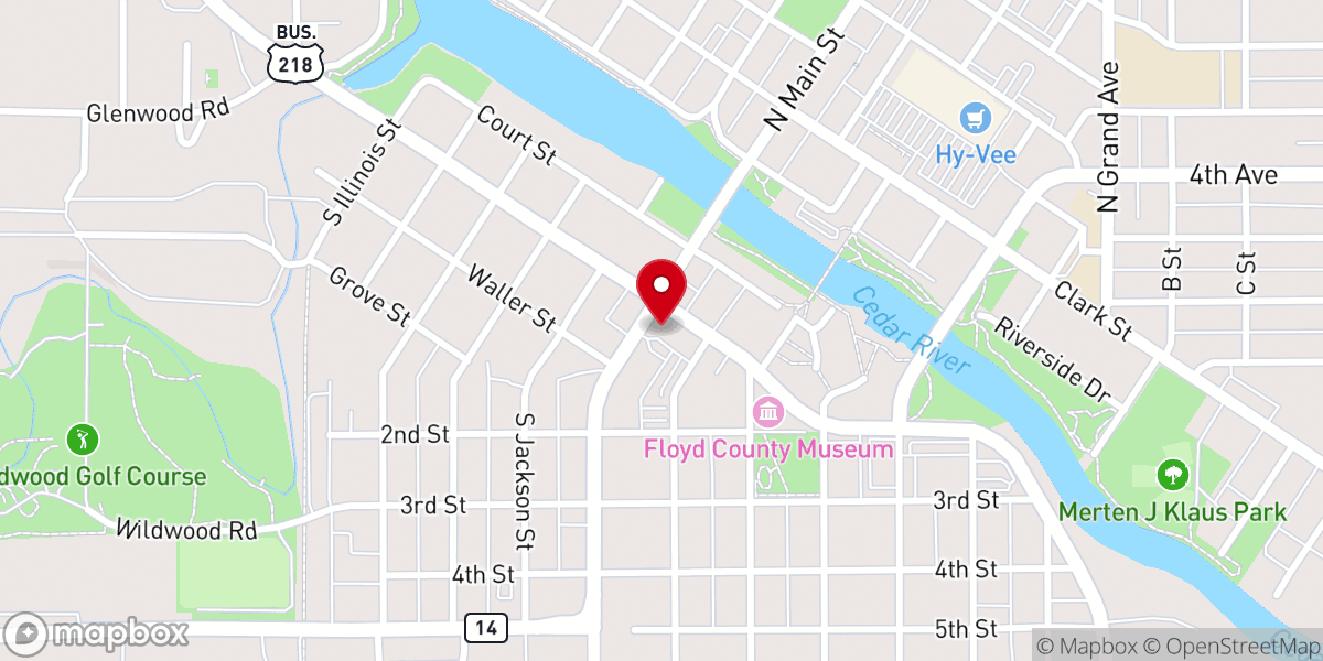 Map showing location of St John Evangelical Lutheran