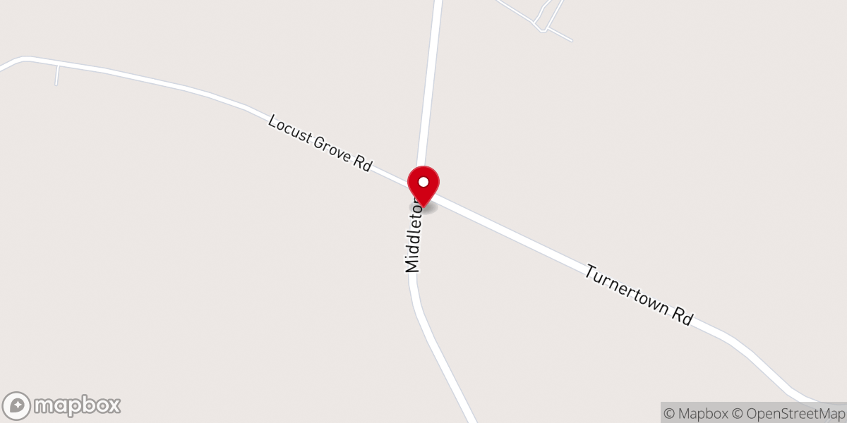 Map showing location of Locust Grove Church of Christ