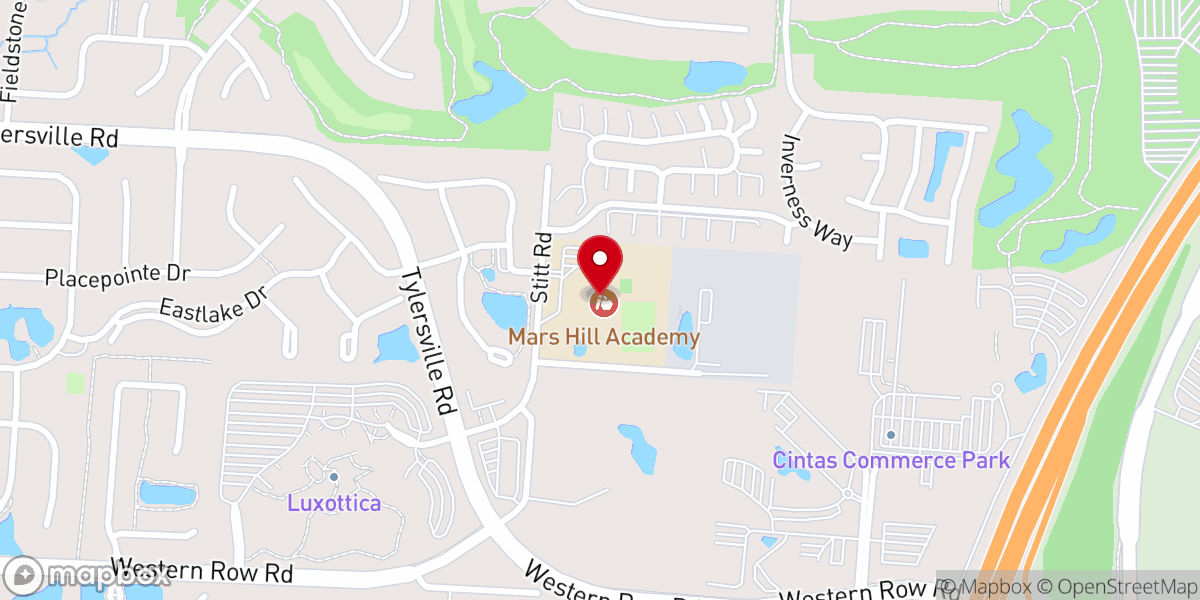 Map showing location of Christ Church