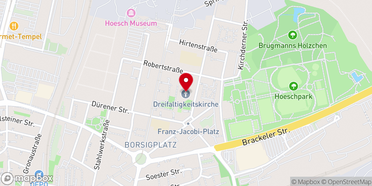 Map showing location of Dreifaltigkeitskirche / BVB-Gründerkirche
