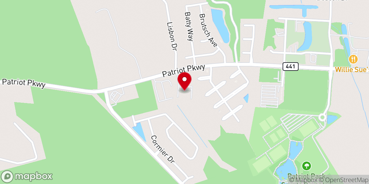 Map showing location of First Church of the Nazarene