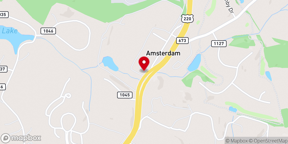 Map showing location of First Baptist Church-Amsterdam