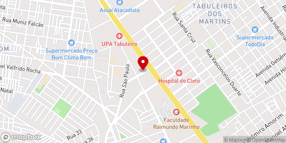 Map showing location of PRIMEIRA IGREJA BATISTA TABULEIRO