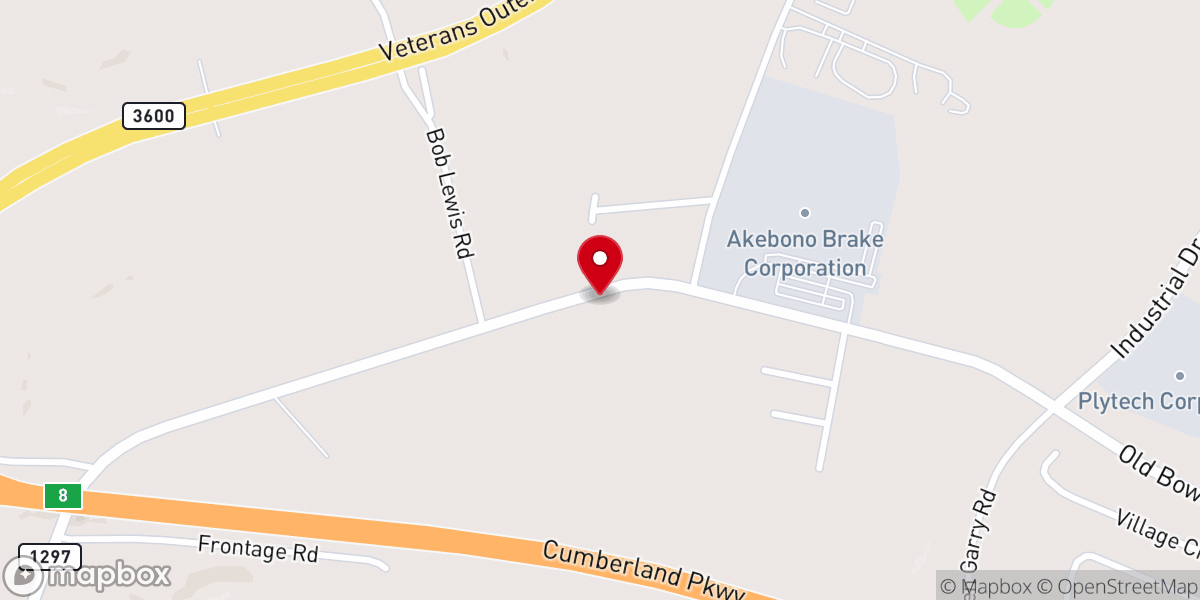 Map showing location of Rolling Hills United Baptist Church