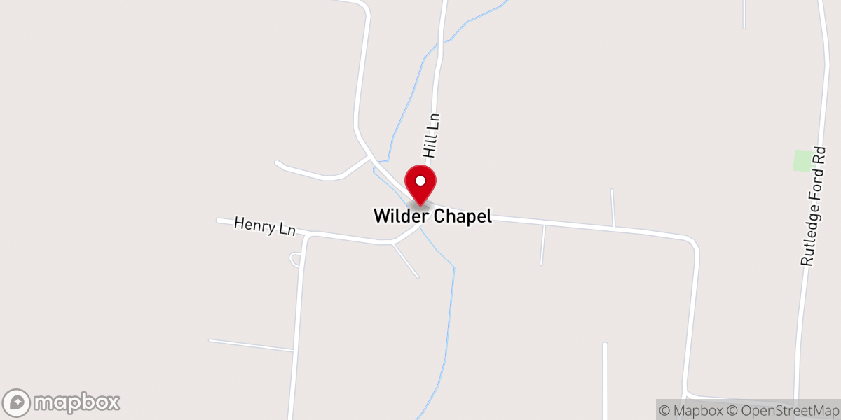 Map showing location of Wilder Chapel Congregational Methodist Church