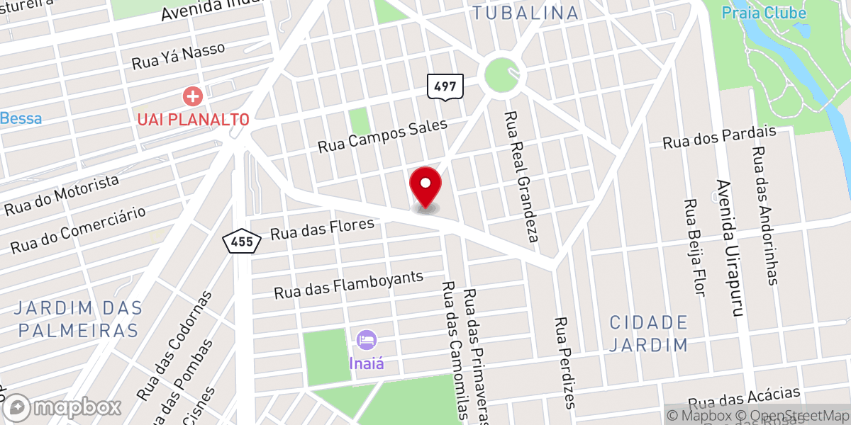 Map showing location of IGREJA BATISTA VIDA NOVA UBERLÂNDIA