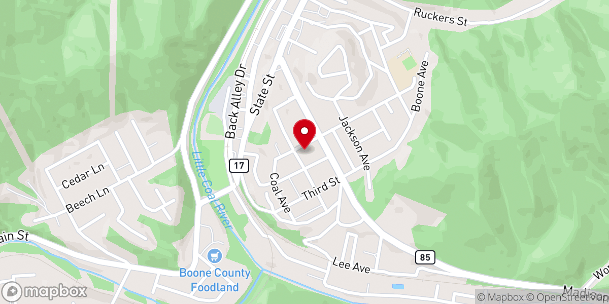 Map showing location of Madison Baptist Church
