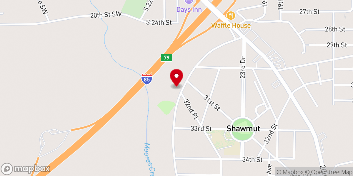 Map showing location of Shawmut Church of Nazarene