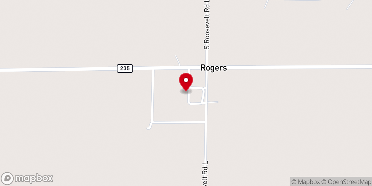 Map showing location of Rogers