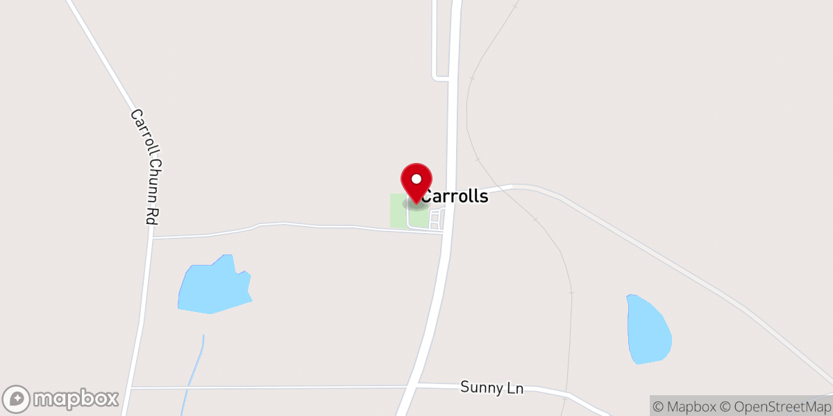 Map showing location of Jones Chapel Church