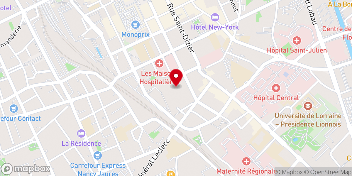 Map showing location of Maison Mère des Sœurs de Saint Charles