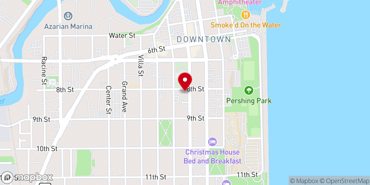 Map showing location of Catholic Charities Racine Area Office