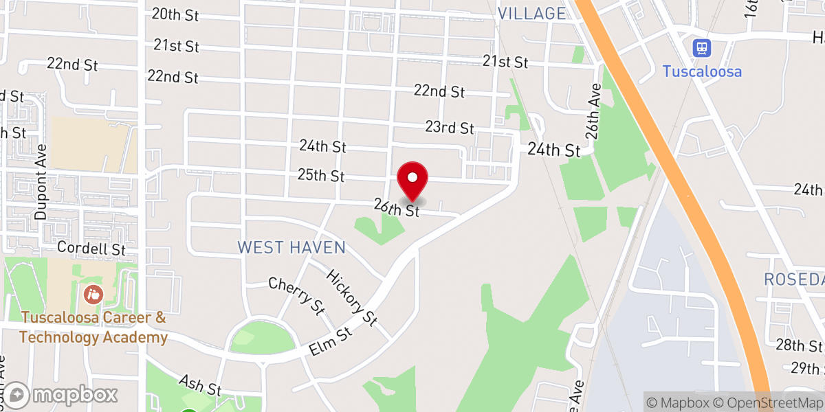 Map showing location of New Home Baptist Church