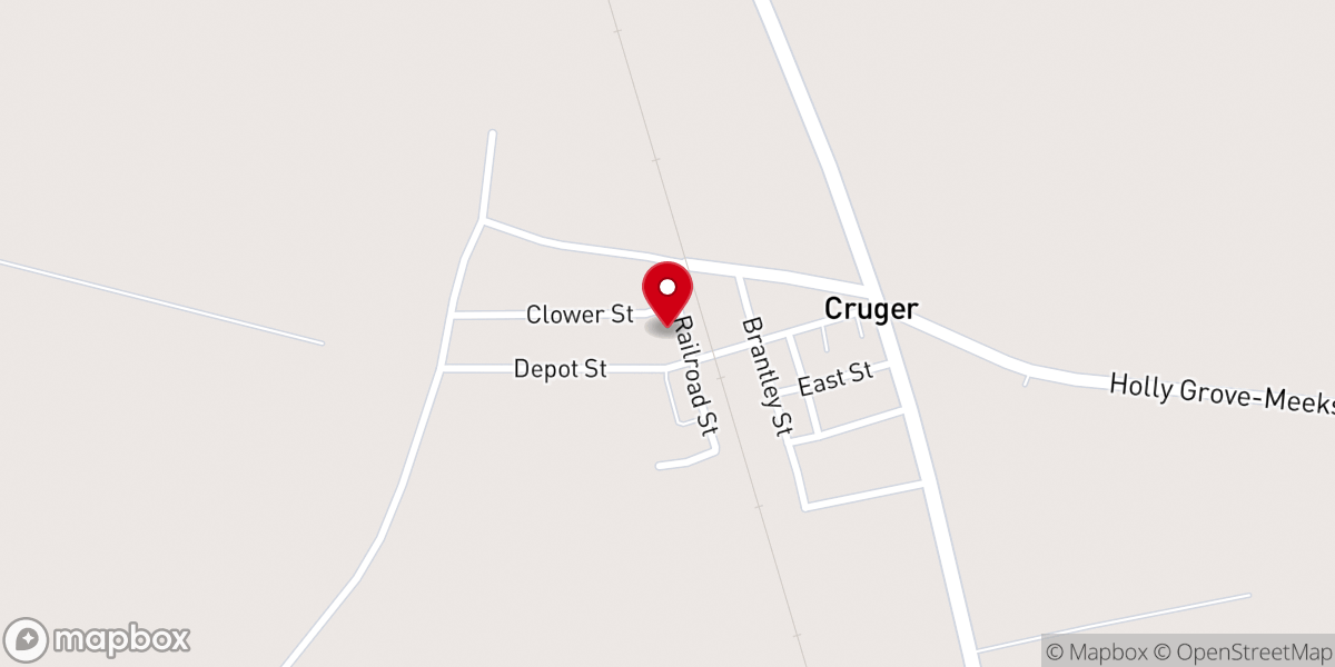 Map showing location of CRUGER TOWN HALL