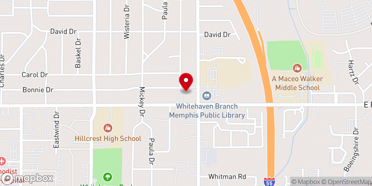 Map showing location of Berean Missionary Baptist Church