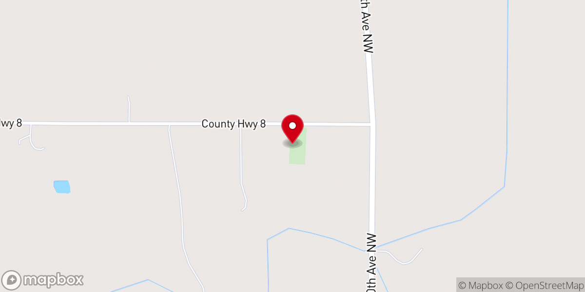 Map showing location of Landstad Lutheran Church