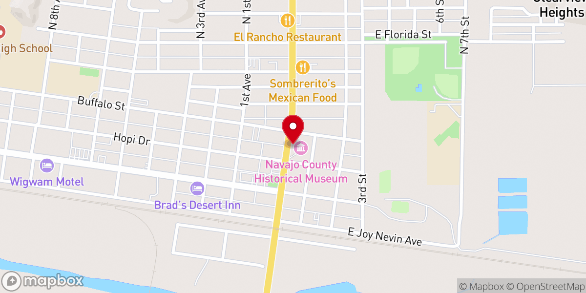 Map showing location of Holbrook Chamber of Commerce