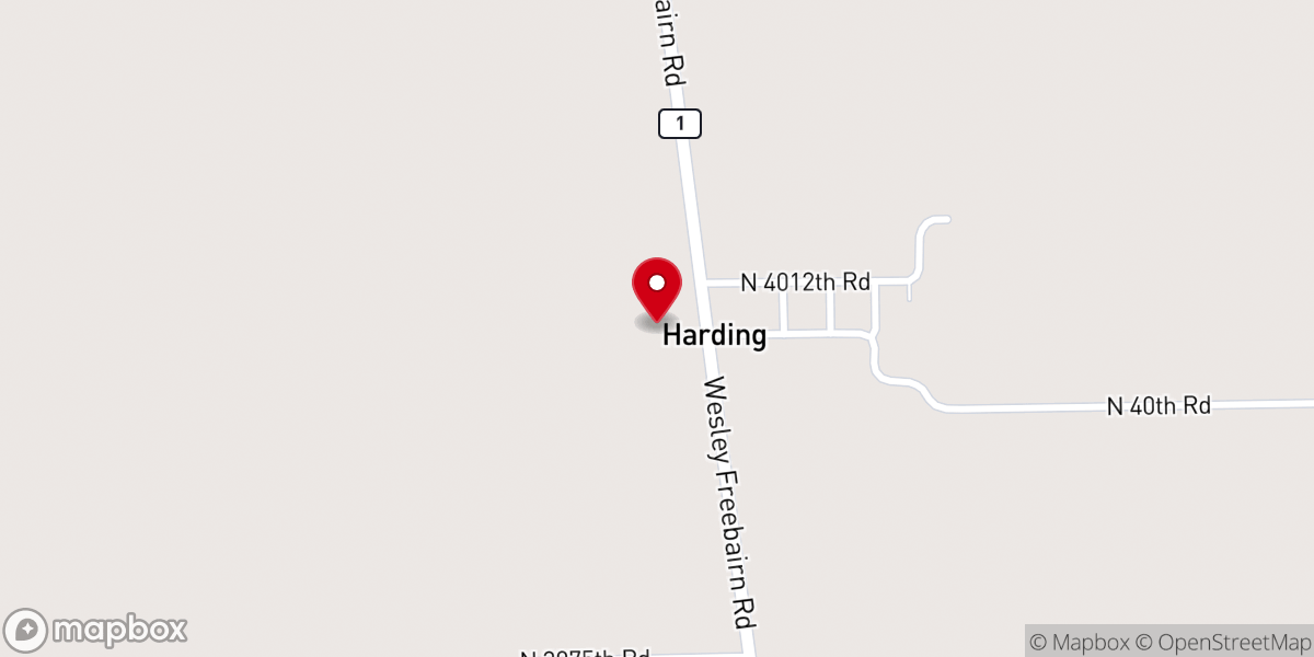 Map showing location of Harding United Methodist Church