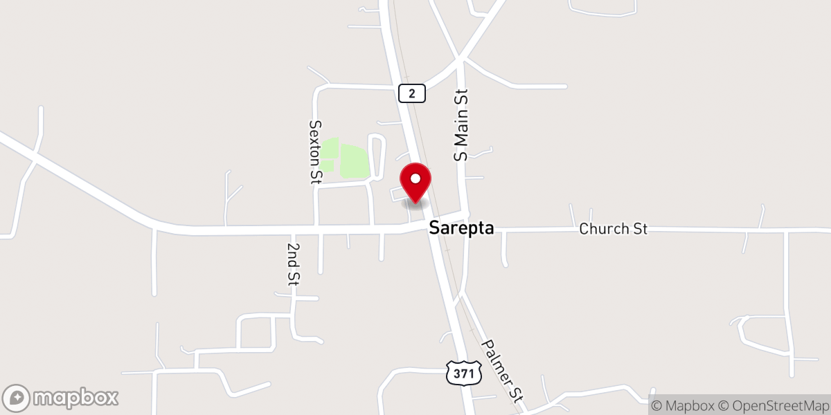 Map showing location of Sarepta Town Hall