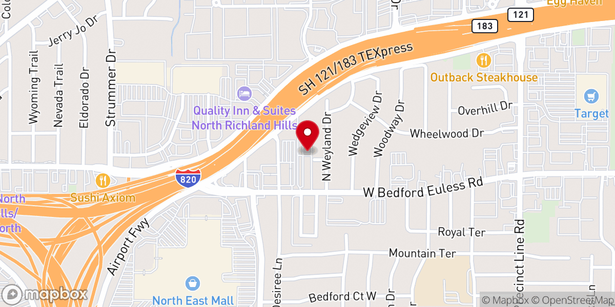 Map showing location of DFW Christ Fellowship