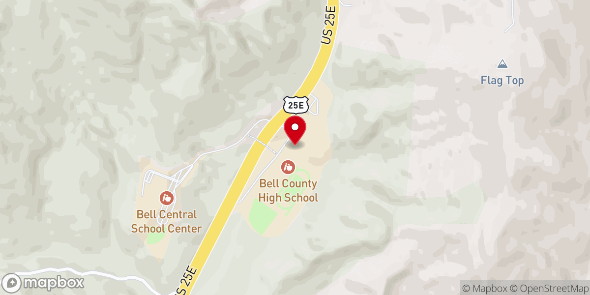 Map showing location of Bell County High School