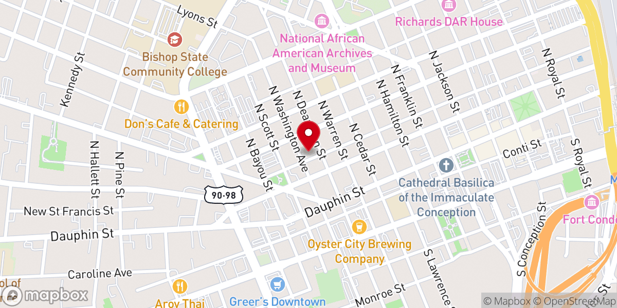 Map showing location of Emanuel African Methodist Episcopal Church