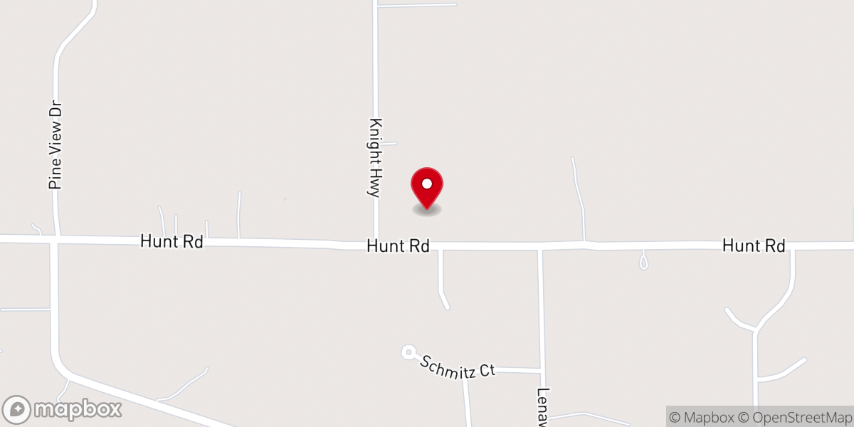 Map showing location of Lenawee Mennonite Church