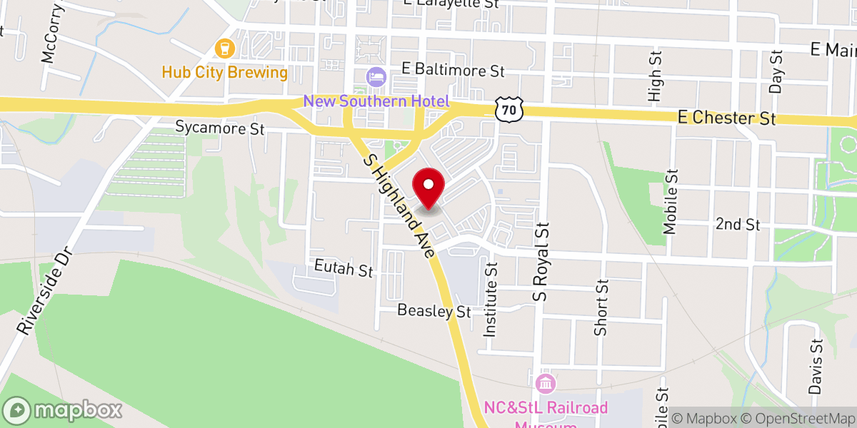 Map showing location of Mother Liberty CME Church