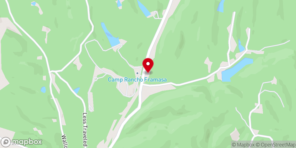 Map showing location of CYO Camp Rancho Framasa