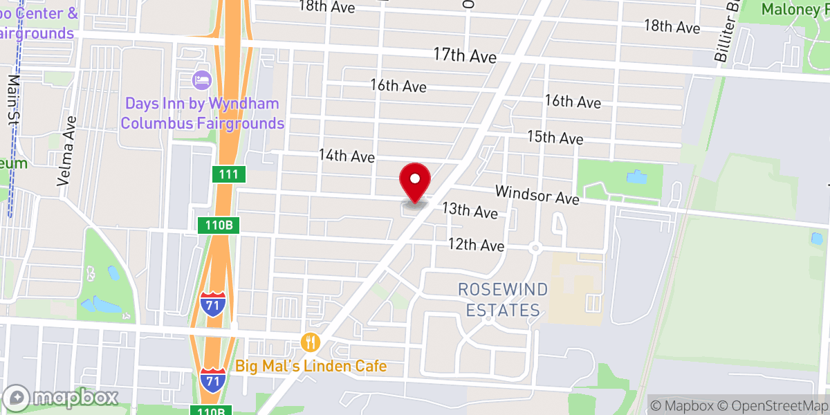 Map showing location of Travelers' Rest Baptist Church