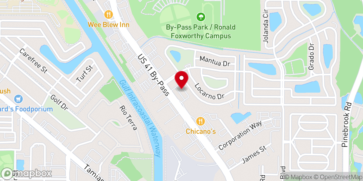 Map showing location of Grace Community Bible Church