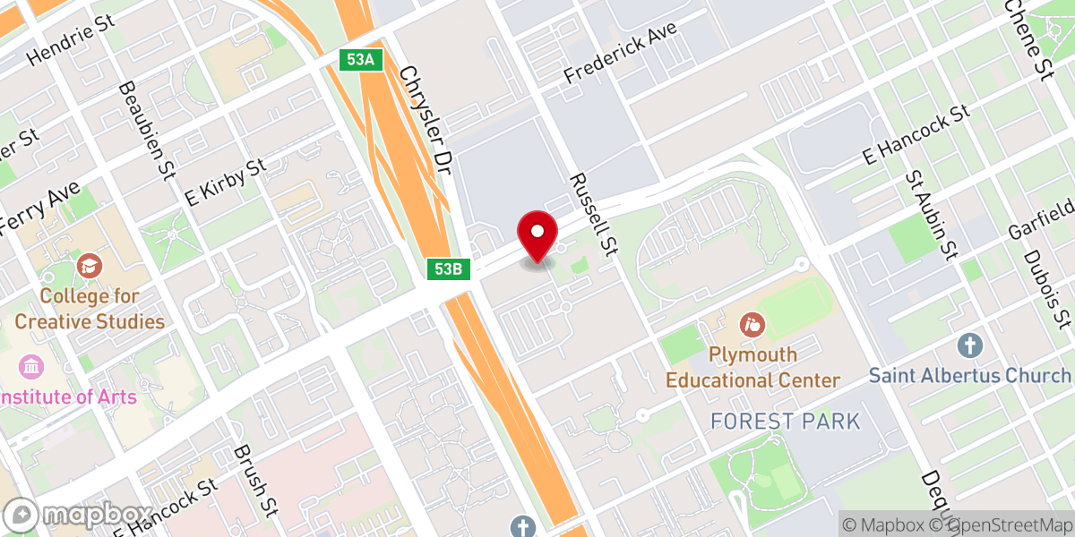 Map showing location of Warren Avenue Missionary Baptist Church