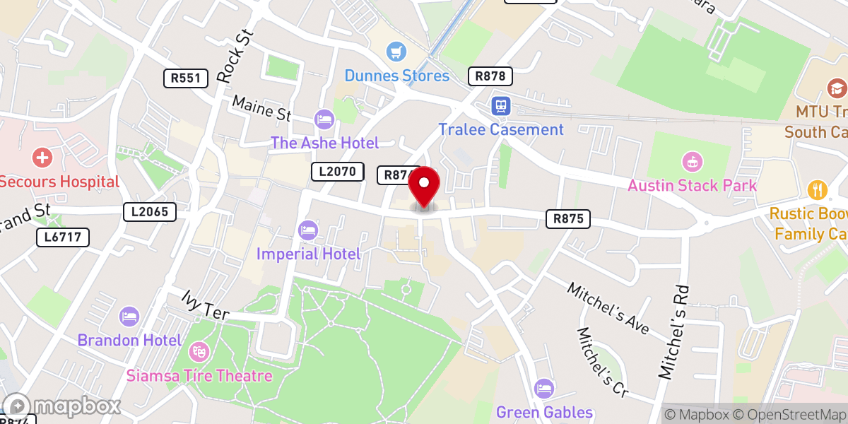 Map showing location of Castle Hostel