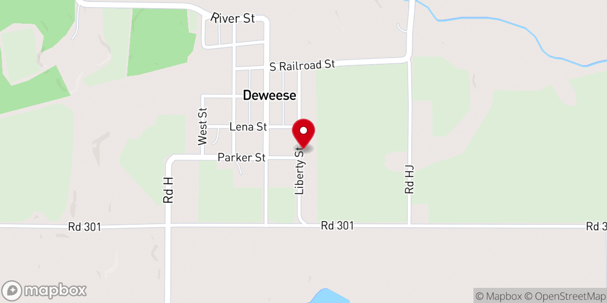 Map showing location of Our Lady of the Assumption Catholic Church, Deweese