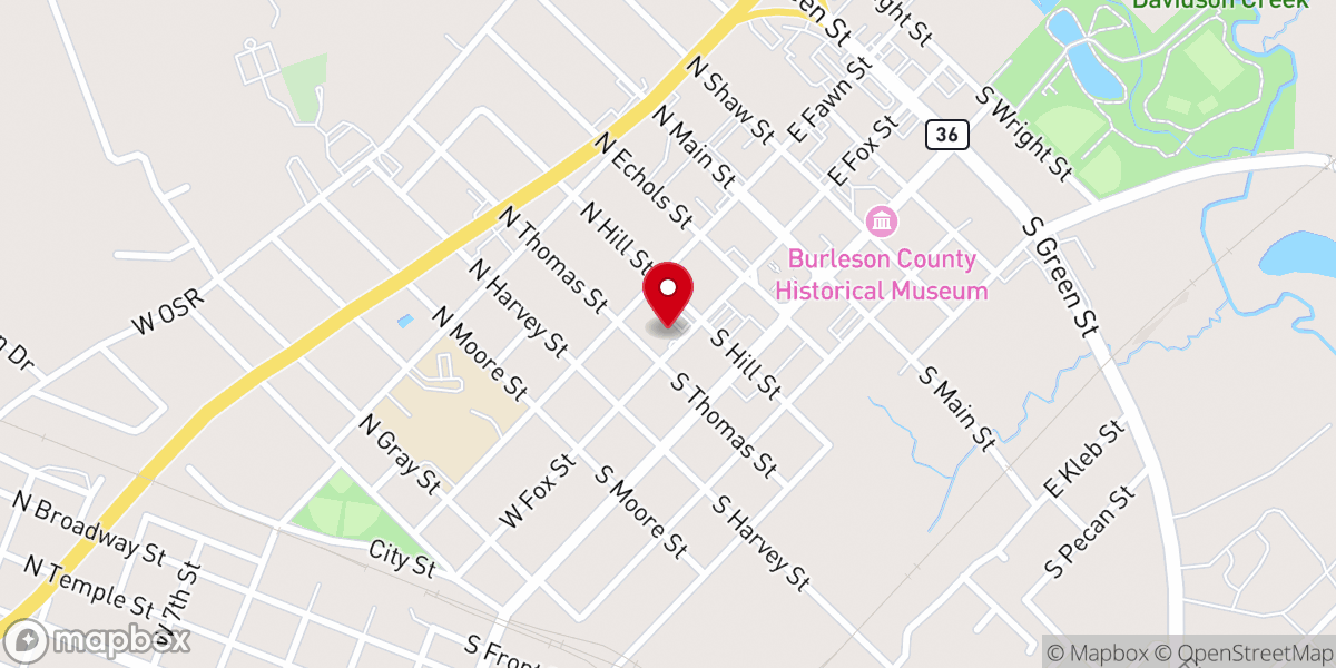 Map showing location of Caldwell Methodist Church