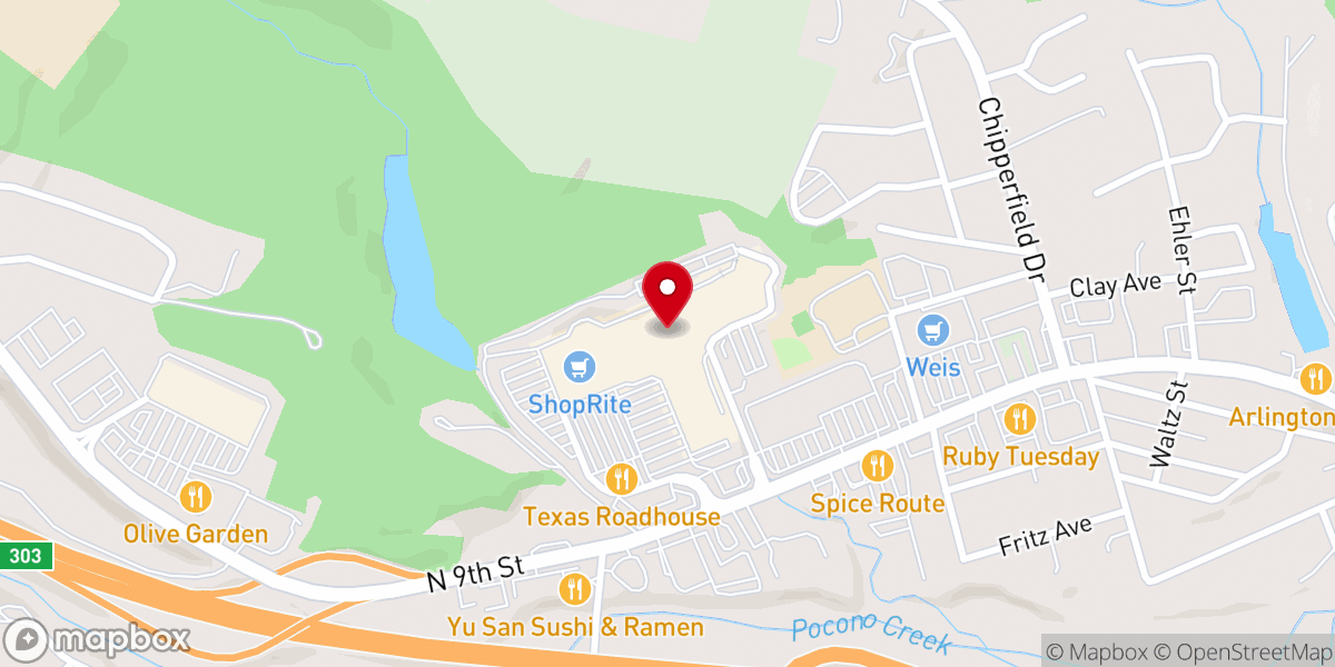 Map showing location of Stroud Mall
