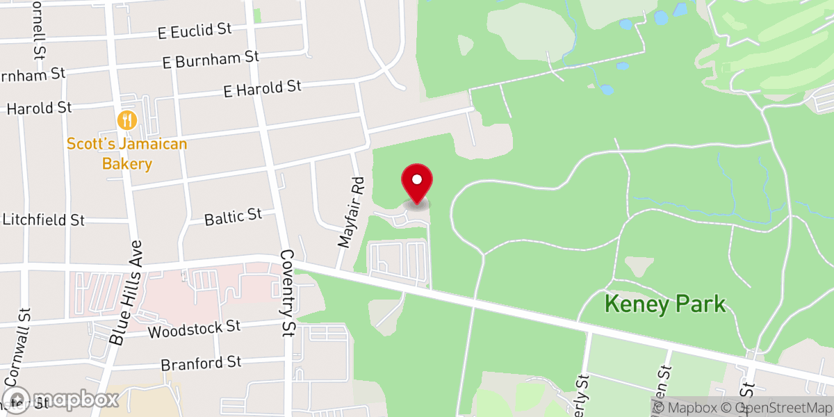 Map showing location of Gethsemane Baptist Church