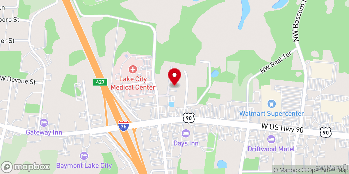 Map showing location of Countryside Baptist Church Lake City