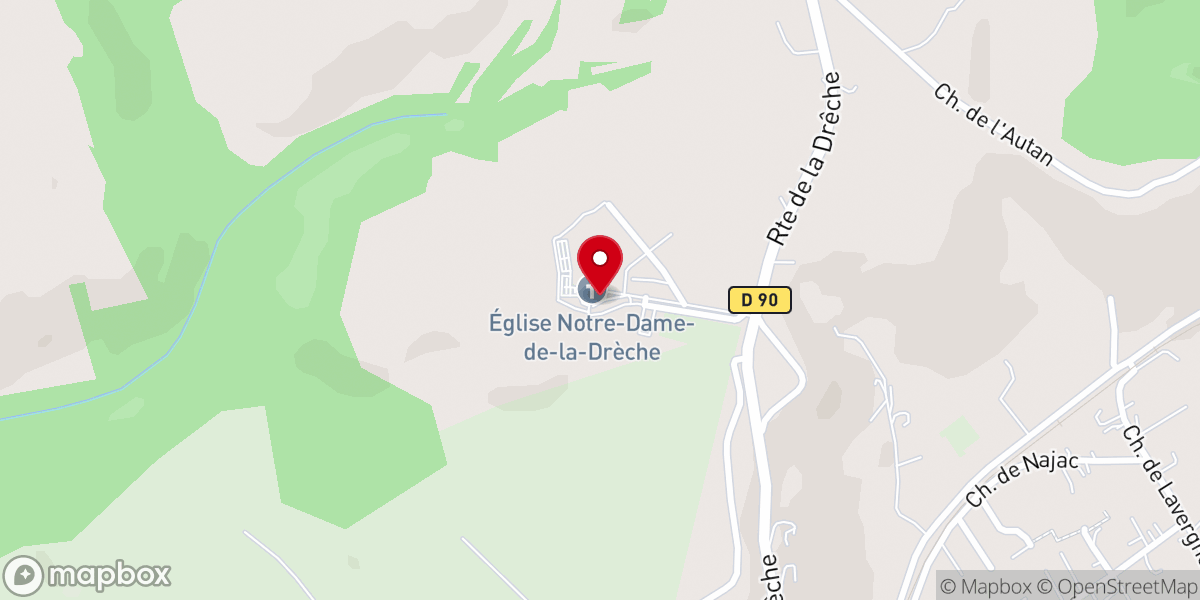 Map showing location of Église Notre-Dame-de-la-Drèche