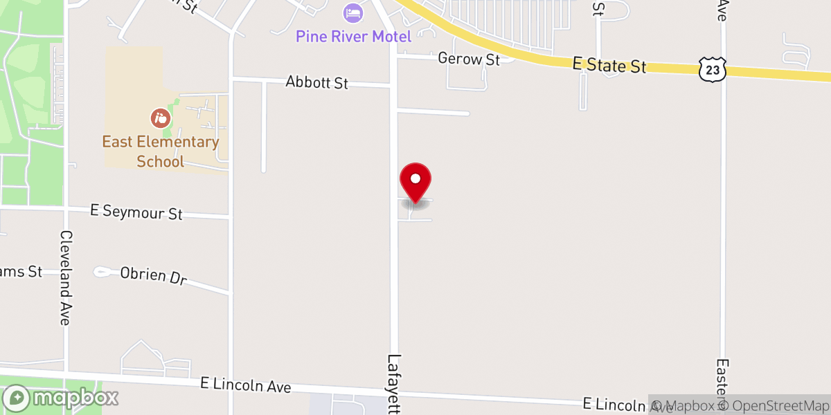 Map showing location of Cheboygan Seventh-Day Adventist Church