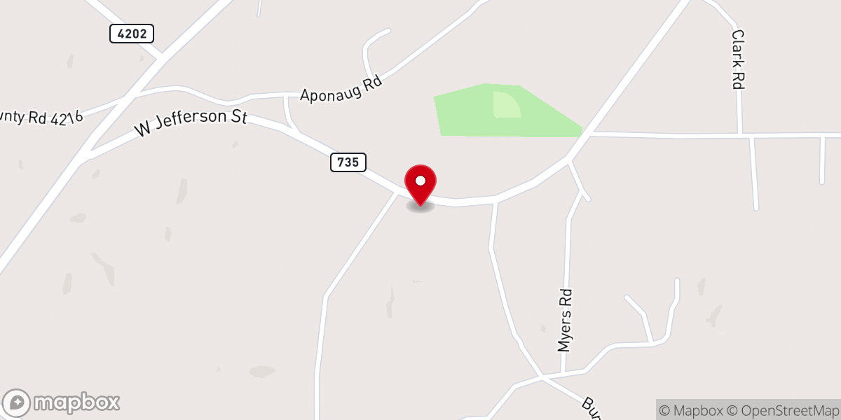 Map showing location of Owens Chapel A.M.E. Zion Church