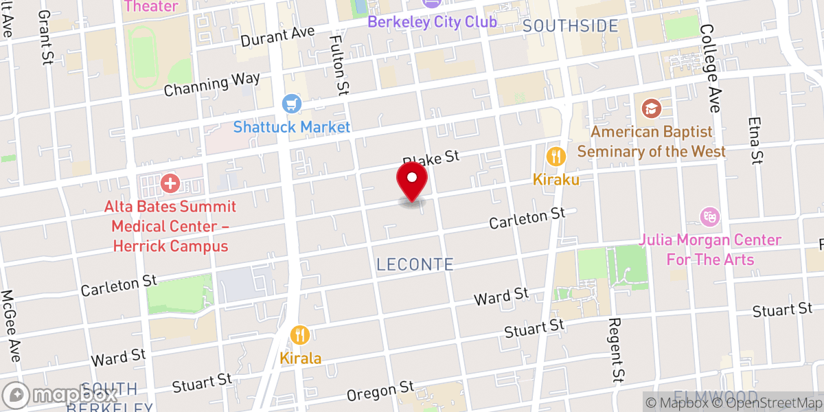 Map showing location of LIFE Adventist Church of Berkeley