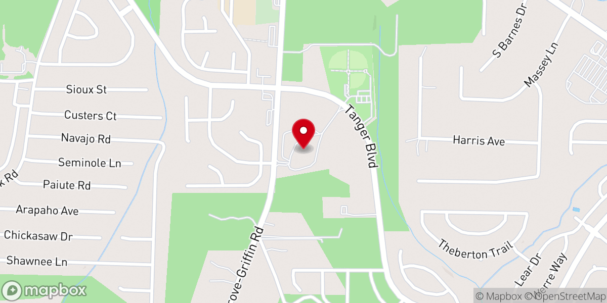 Map showing location of First Baptist Church-Locust Grove