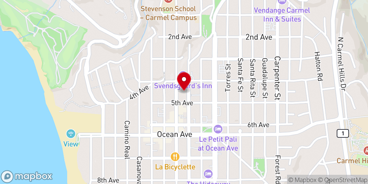 Map showing location of Candle Light Inn