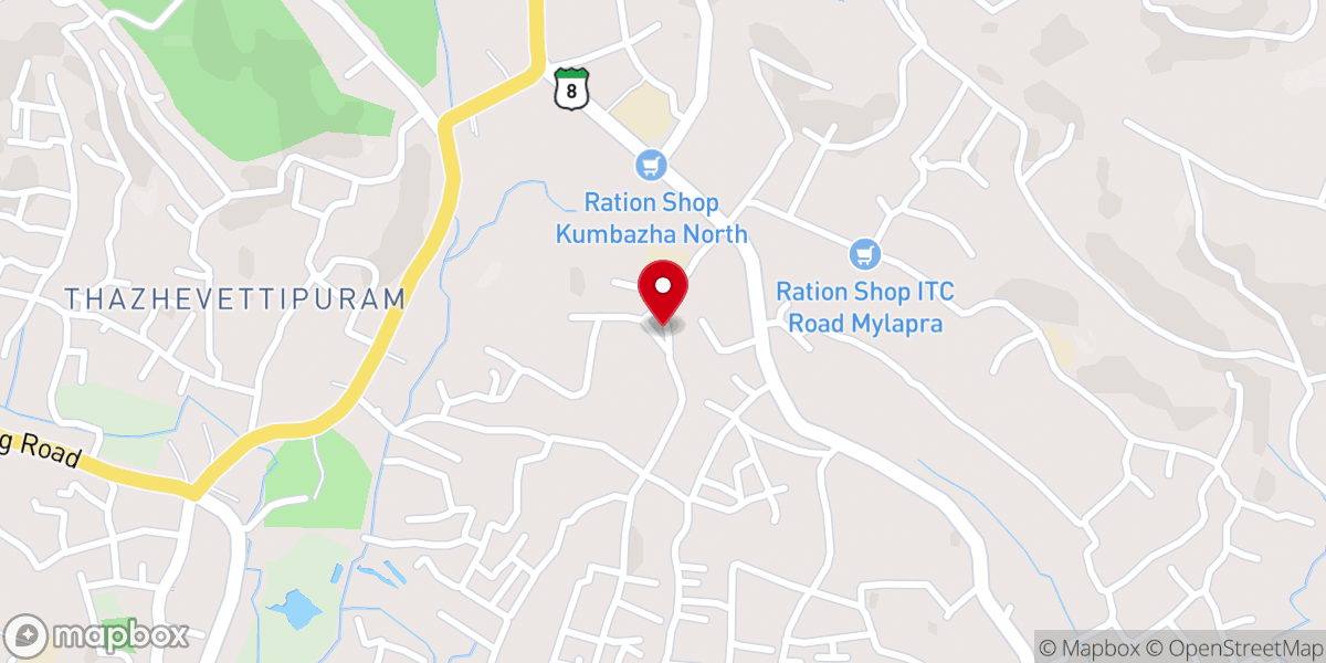 Map showing location of Horeb AG Church Kumbazha North