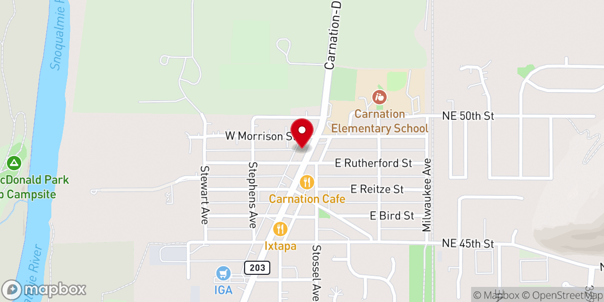 Map showing location of Tolt Congregational Church