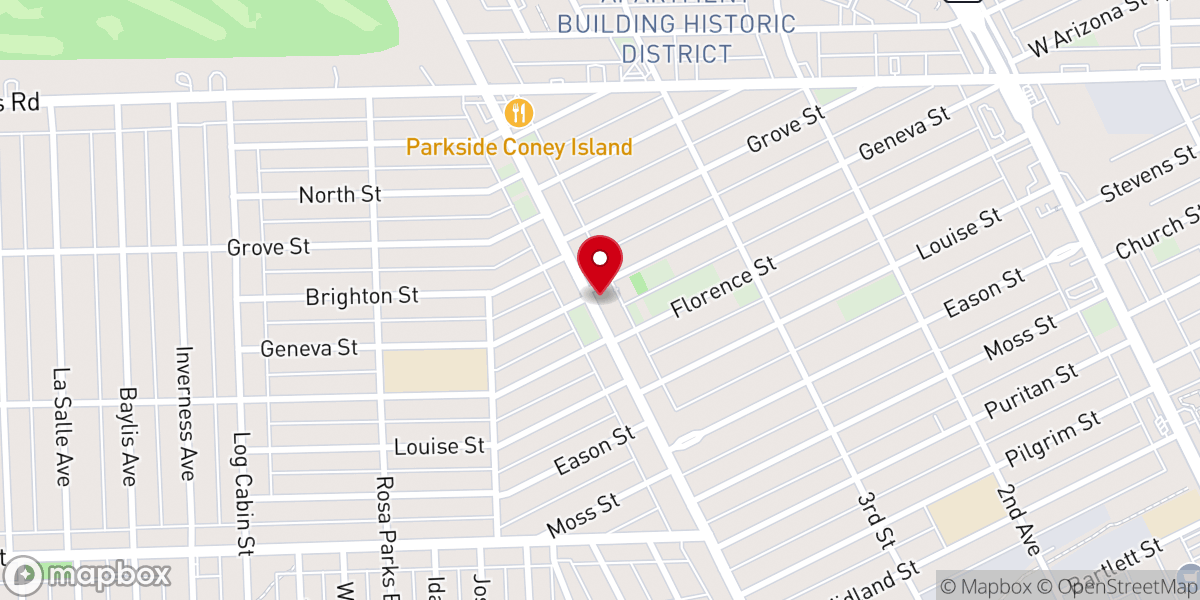 Map showing location of Faith Tabernacle Church